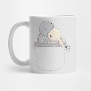 hares in pocket Mug